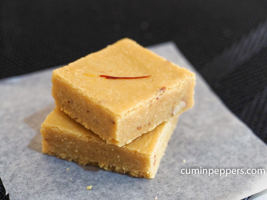 badam burfi | kesar badam burfi