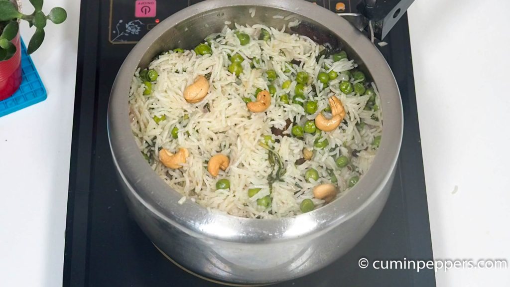 peas pulao | matar pulao