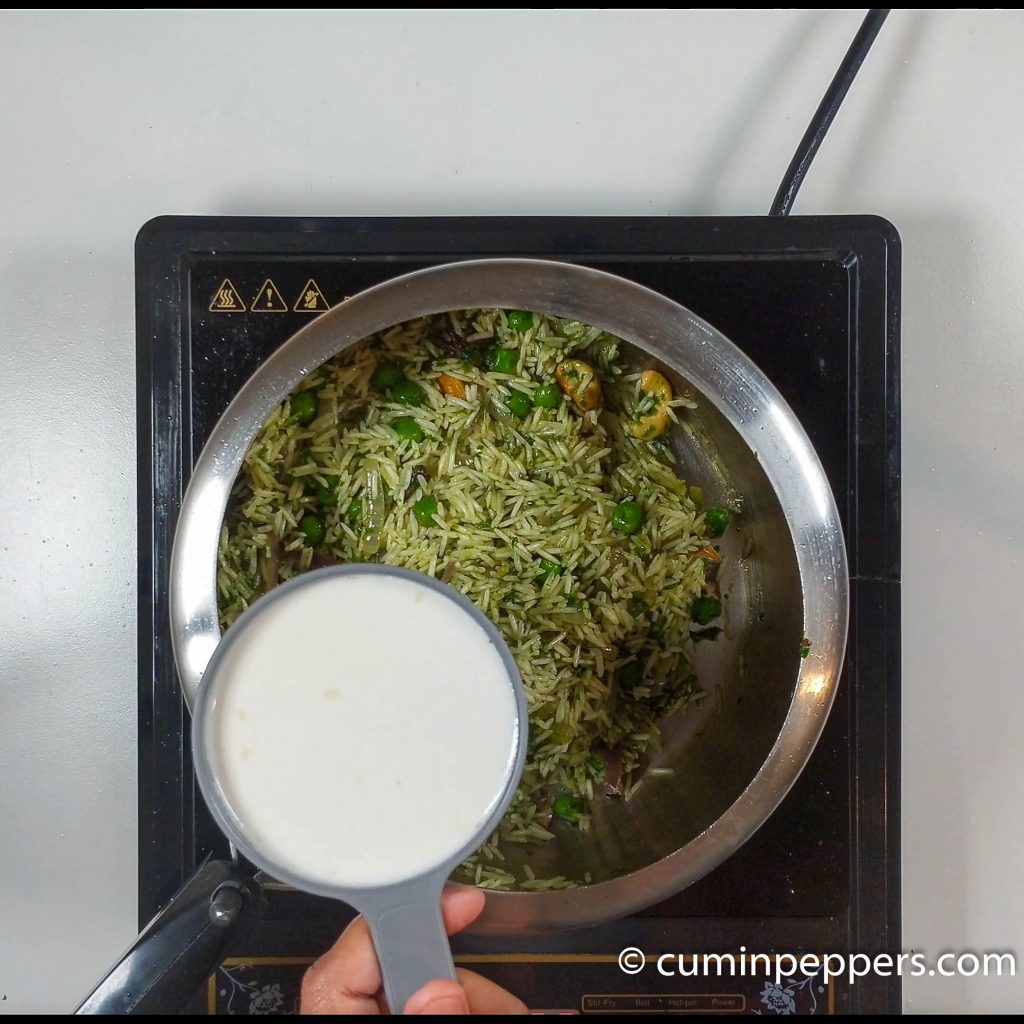 coriander leaves pulao