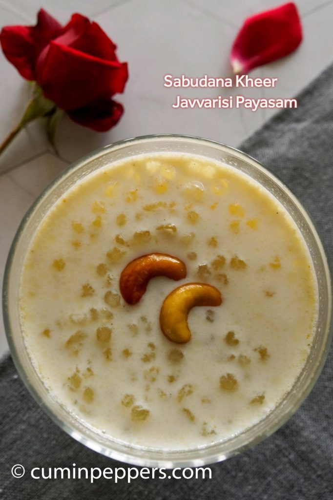 kheer recipe | sabudana kheer | javvarisi payasam