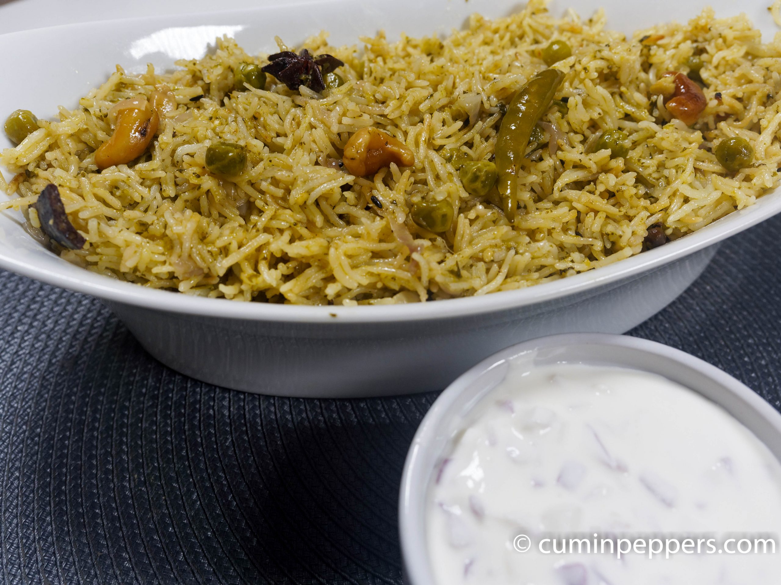coriander leaves pulao CuminPeppers coriander leaves pulao