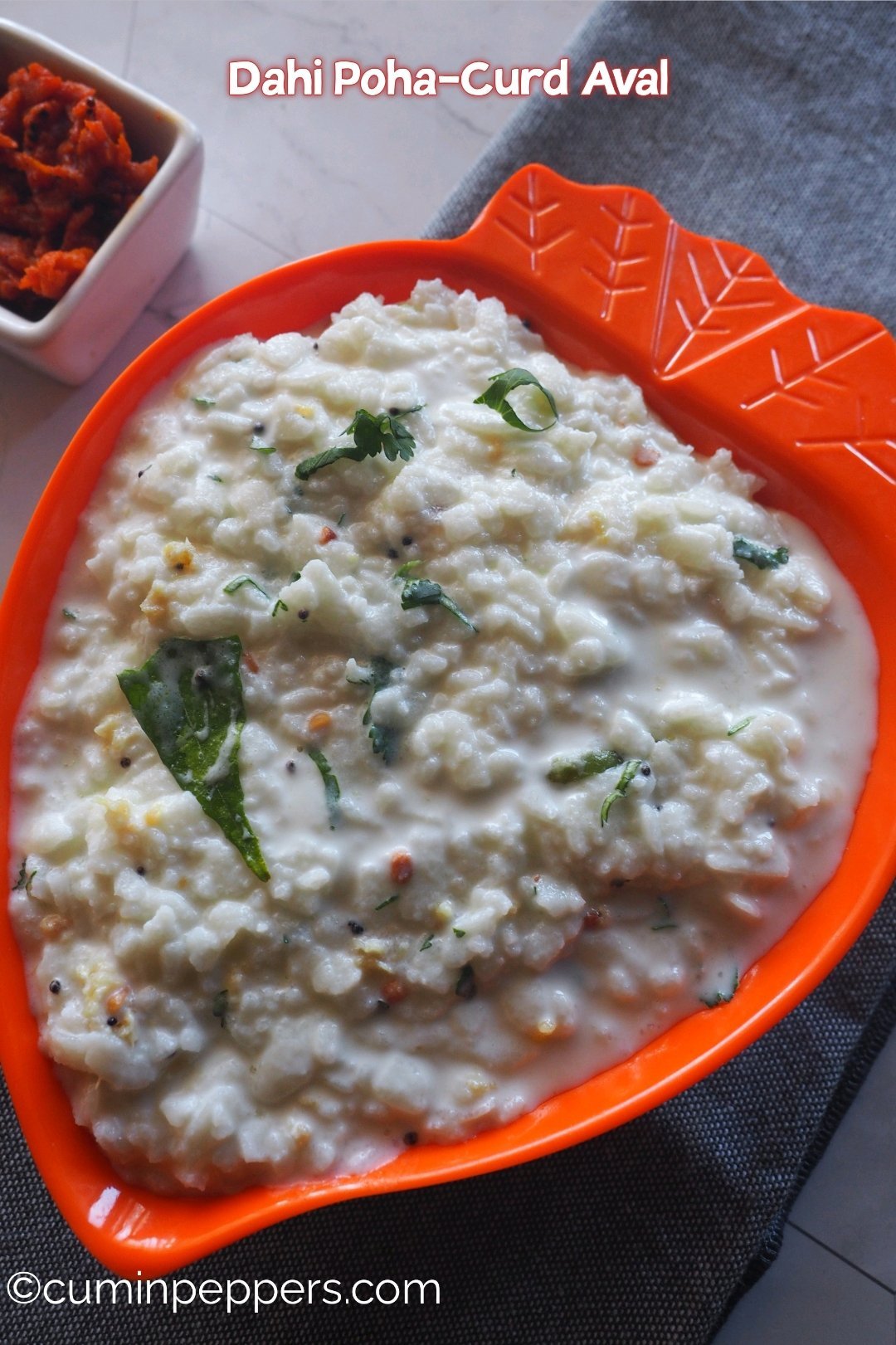 poha recipe | dahi poha | curd aval - CuminPeppers