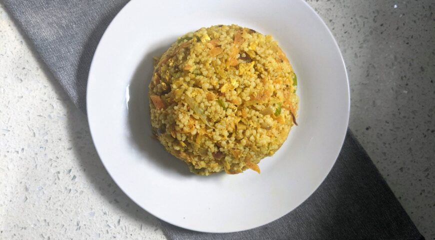 healthy food recipe for weight loss | egg fried couscous with veg